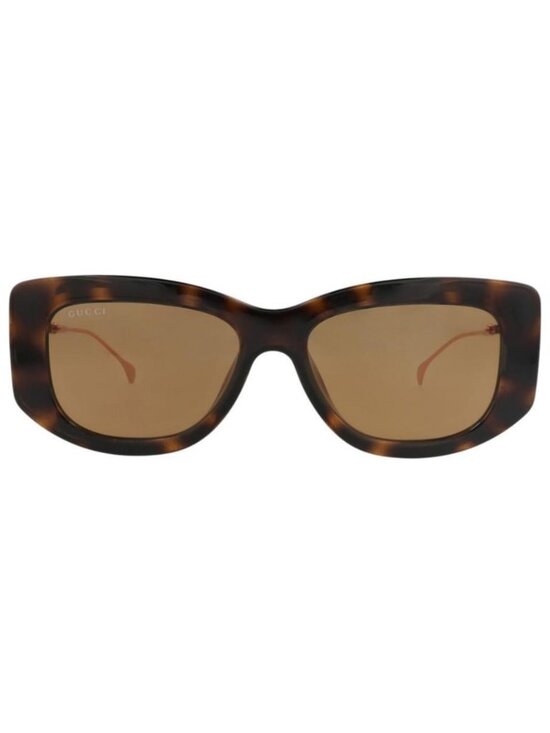 New Gucci Womens Square/Rectangle Havana Gold Brown Fashion Designer Sunglasses